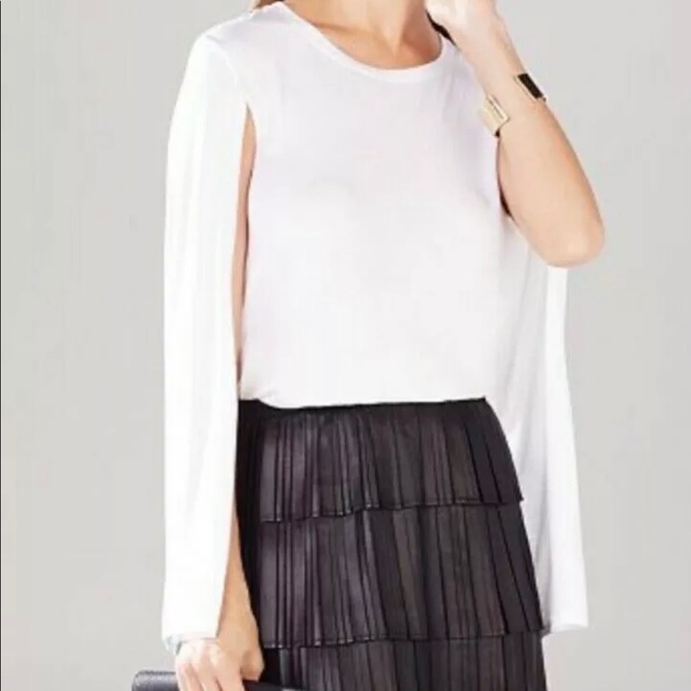 *NWT* BCBGMaxAzria White “Vinessa” Cape Blouse